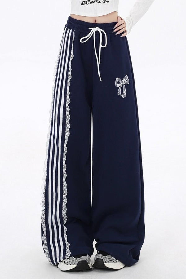 レーススポーツカジュアルパンツ