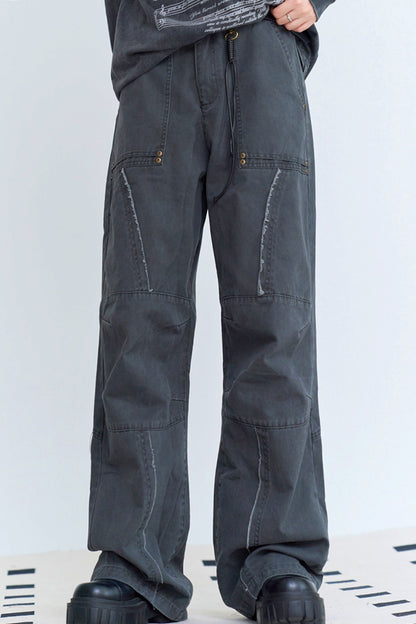 Cargo style straight jeans