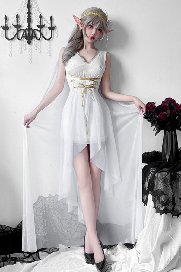 White Goddess Cosplay Long Dress