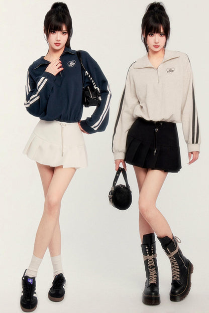 カジュアルツーピースプリーツドレス