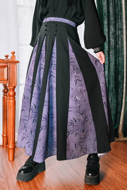 High Waist Printed A-line Skirt