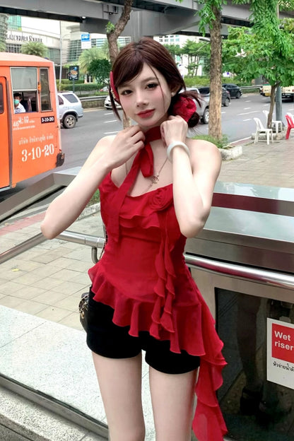 Red Rose Suspender Summer Set