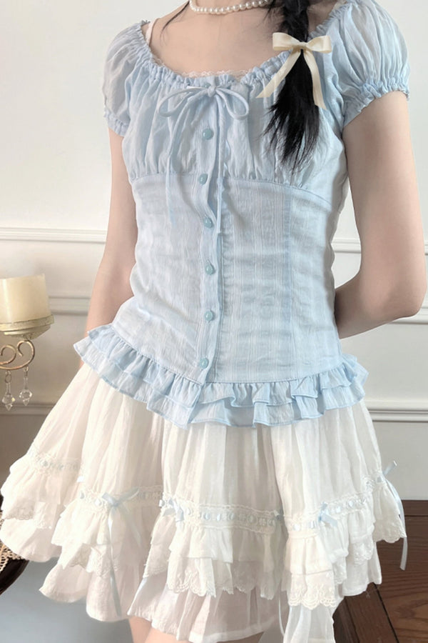 ヴィンテージワンショルダードールスカートセットアップ