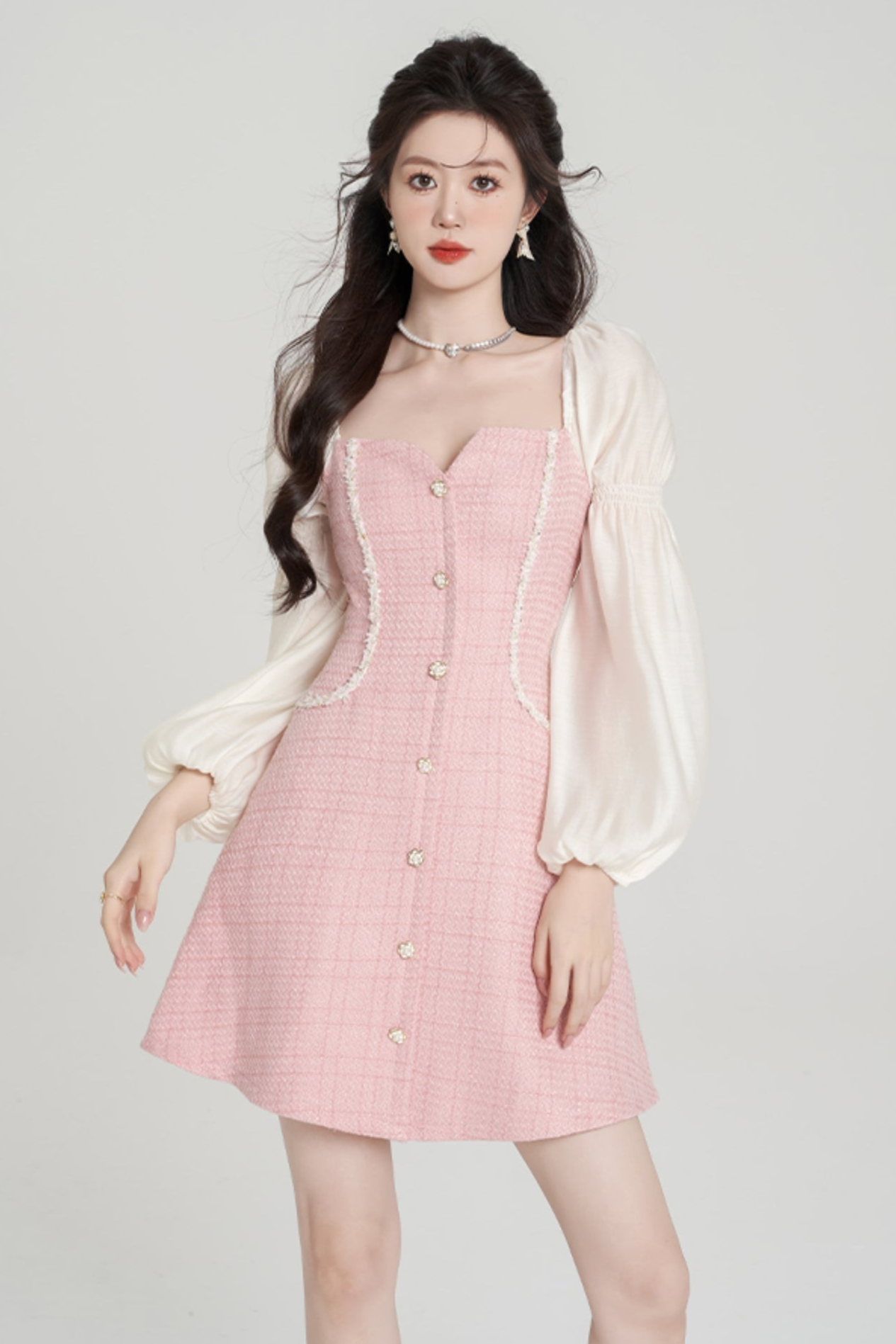 Pink Square Air Neck Lindress