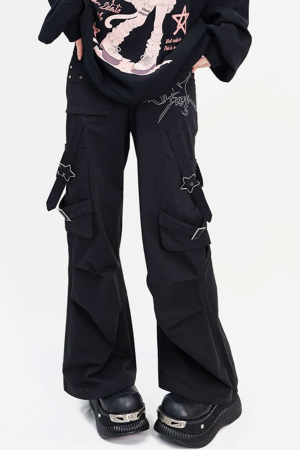 クールワイドレッグポケットカーゴパンツ