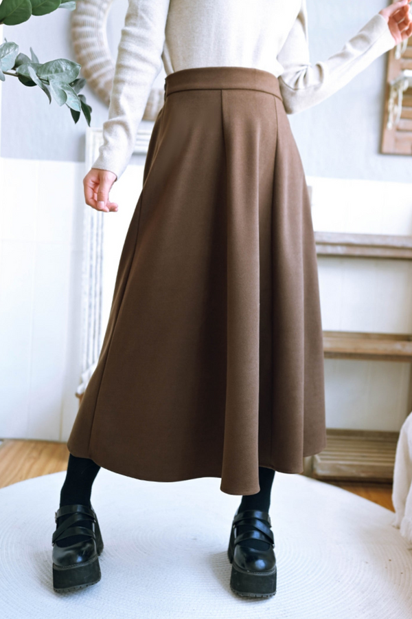 ハイウエストツイードエーラインスカート