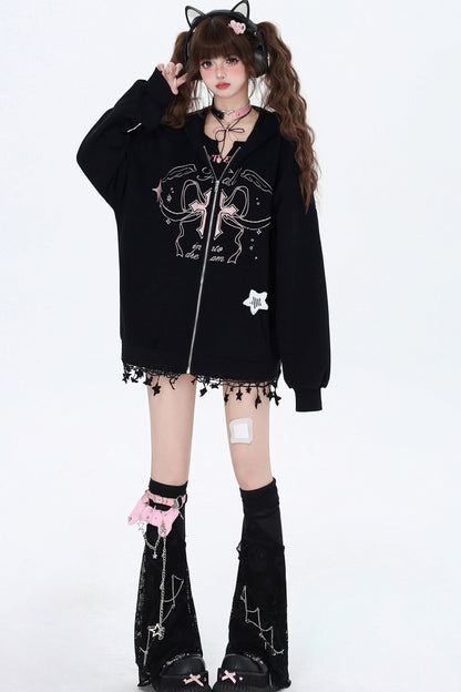 Sweet Star Pendant Hoodie Jacket