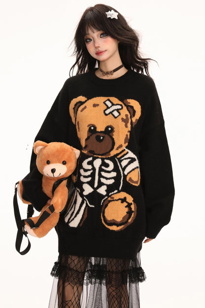 Over -size bear jaker dodo long sleeve sweater