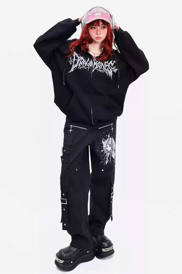 ミドル丈ルーズパンクスウェット