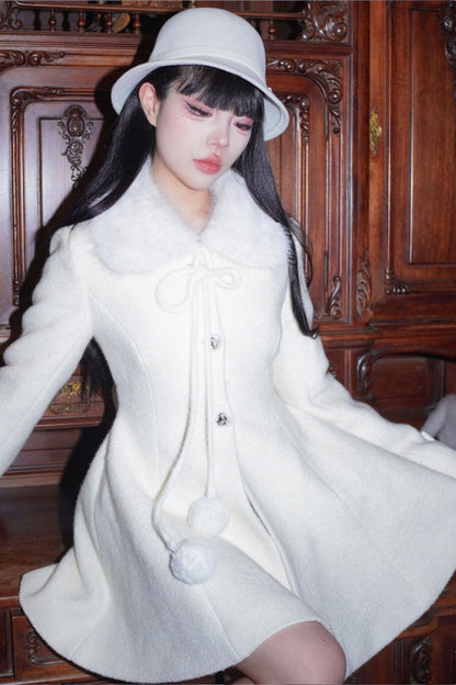 Fur Collar Winter Wool Coat