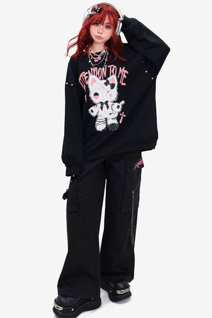 Cat Doll subculture Y2K middle length sweatshirts