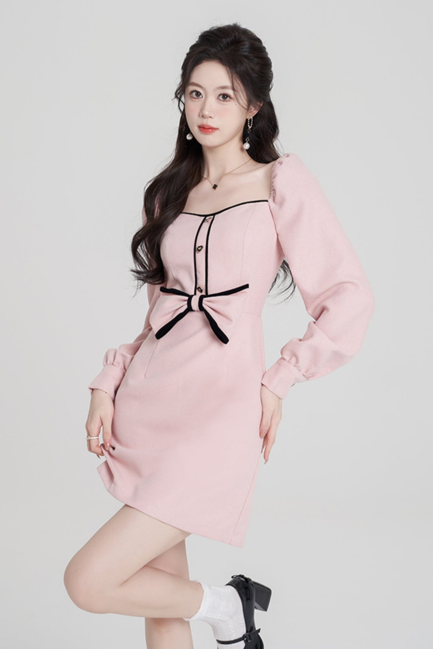 Pink Square Air Neck Bowlindress