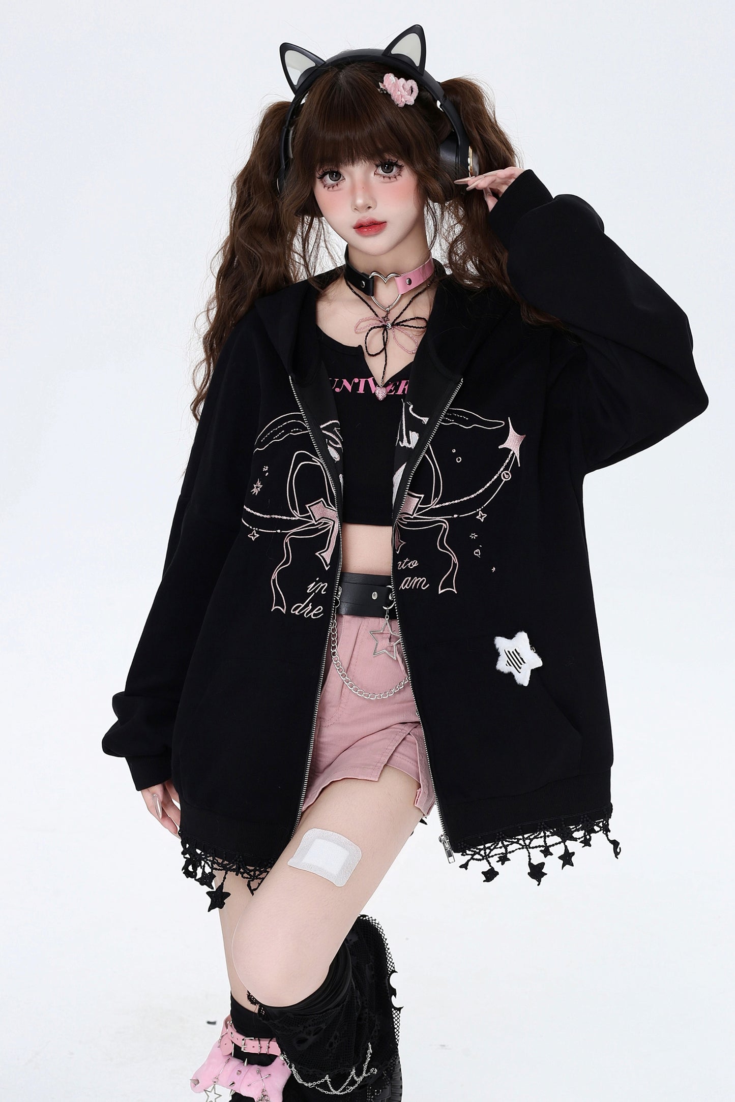 Sweet Star Pendant Hoodie Jacket