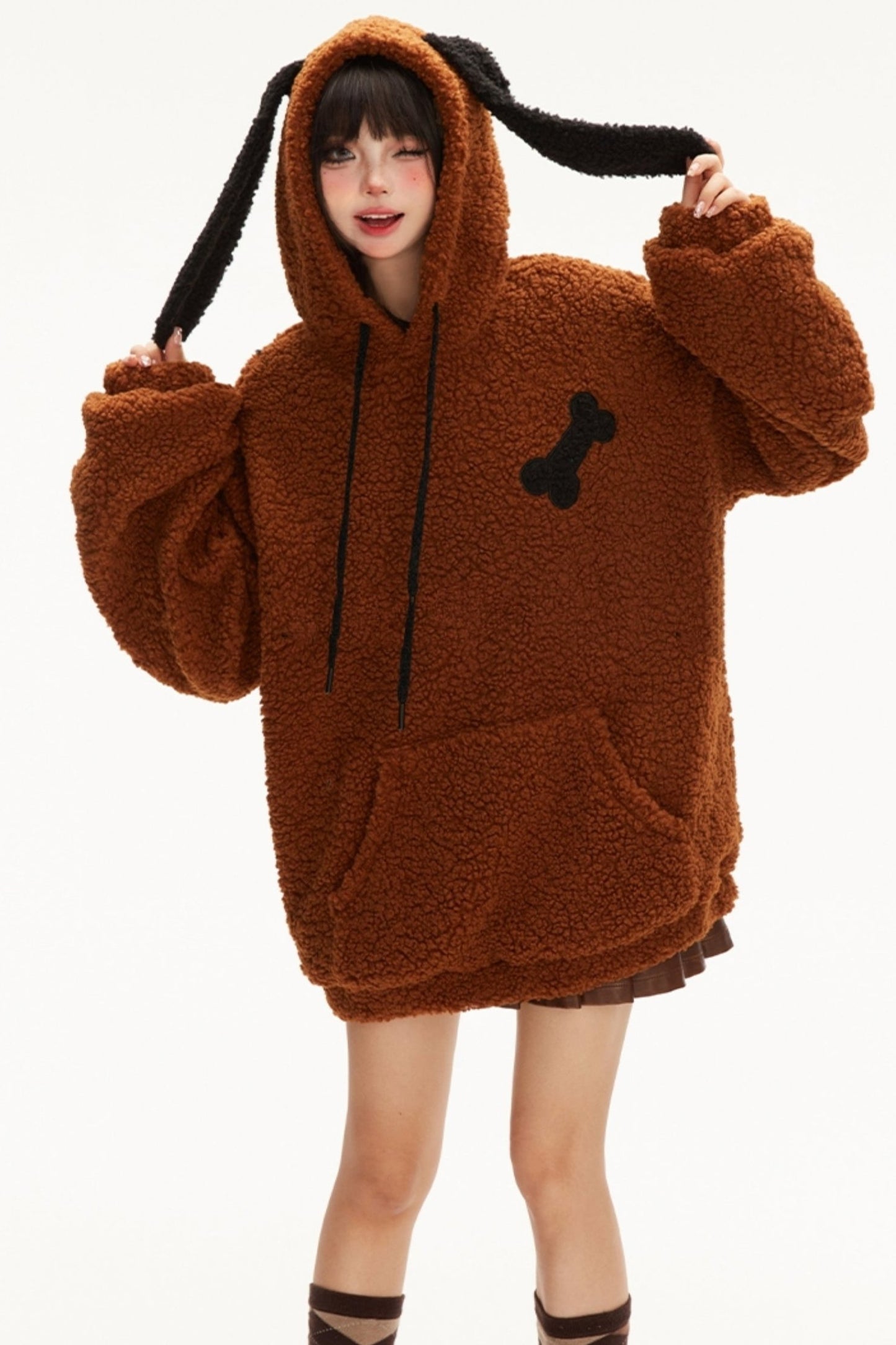 Embroydary Polar Fleece Rabbit Eire Hde