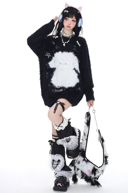 Cool Mohair Loose Soft Pullover Sweatshirt