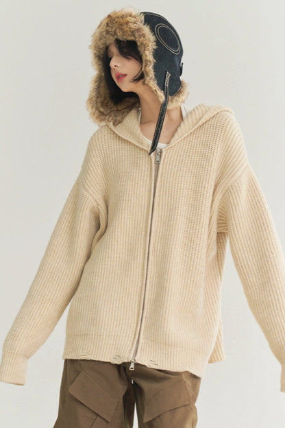 Loose -fit food cardigan