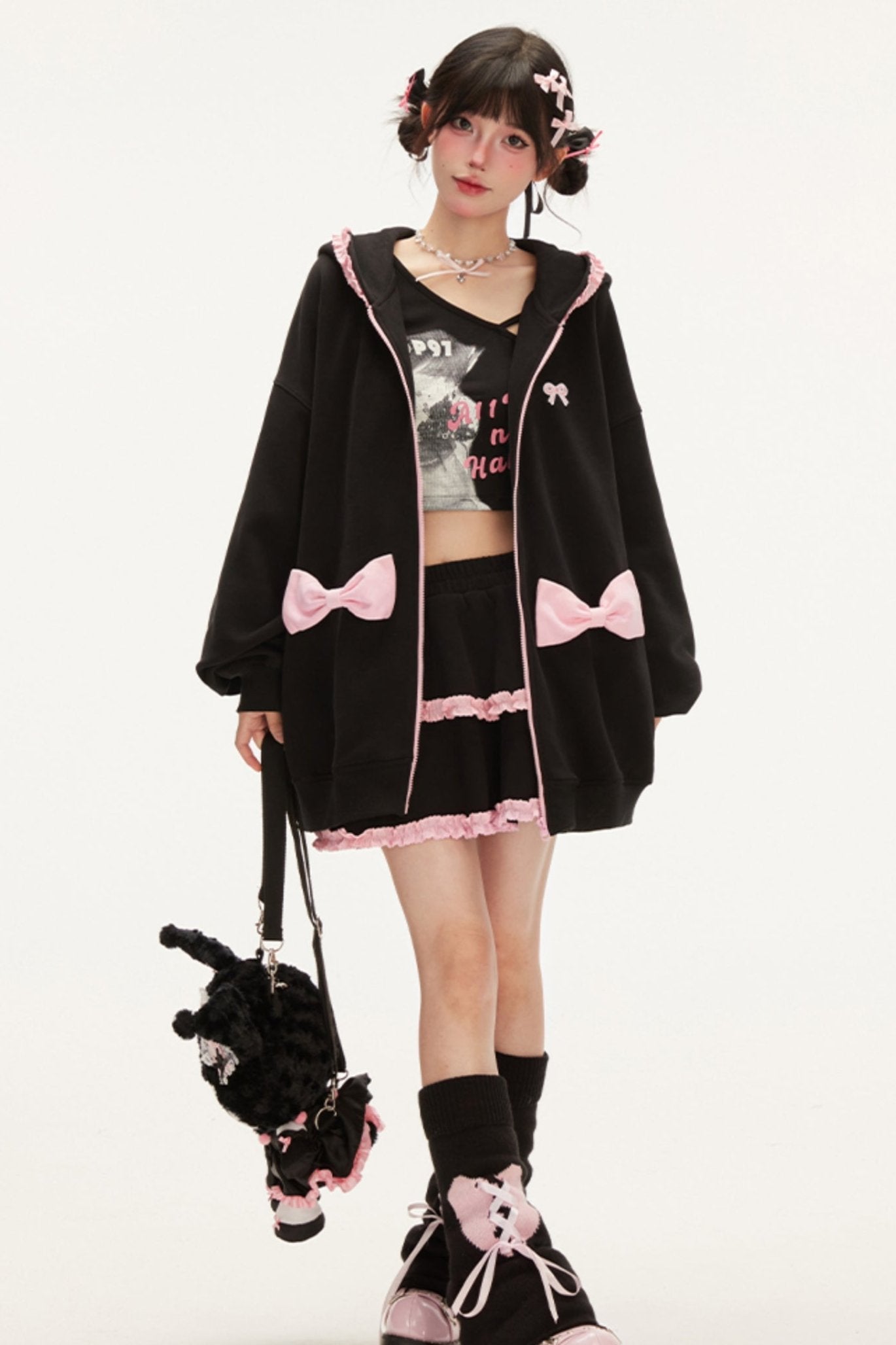 Sweet Cool Bow Hoodie + Ribbon Sweater