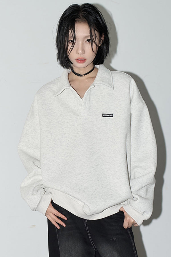 ソリッドカラーポロネックスウェット