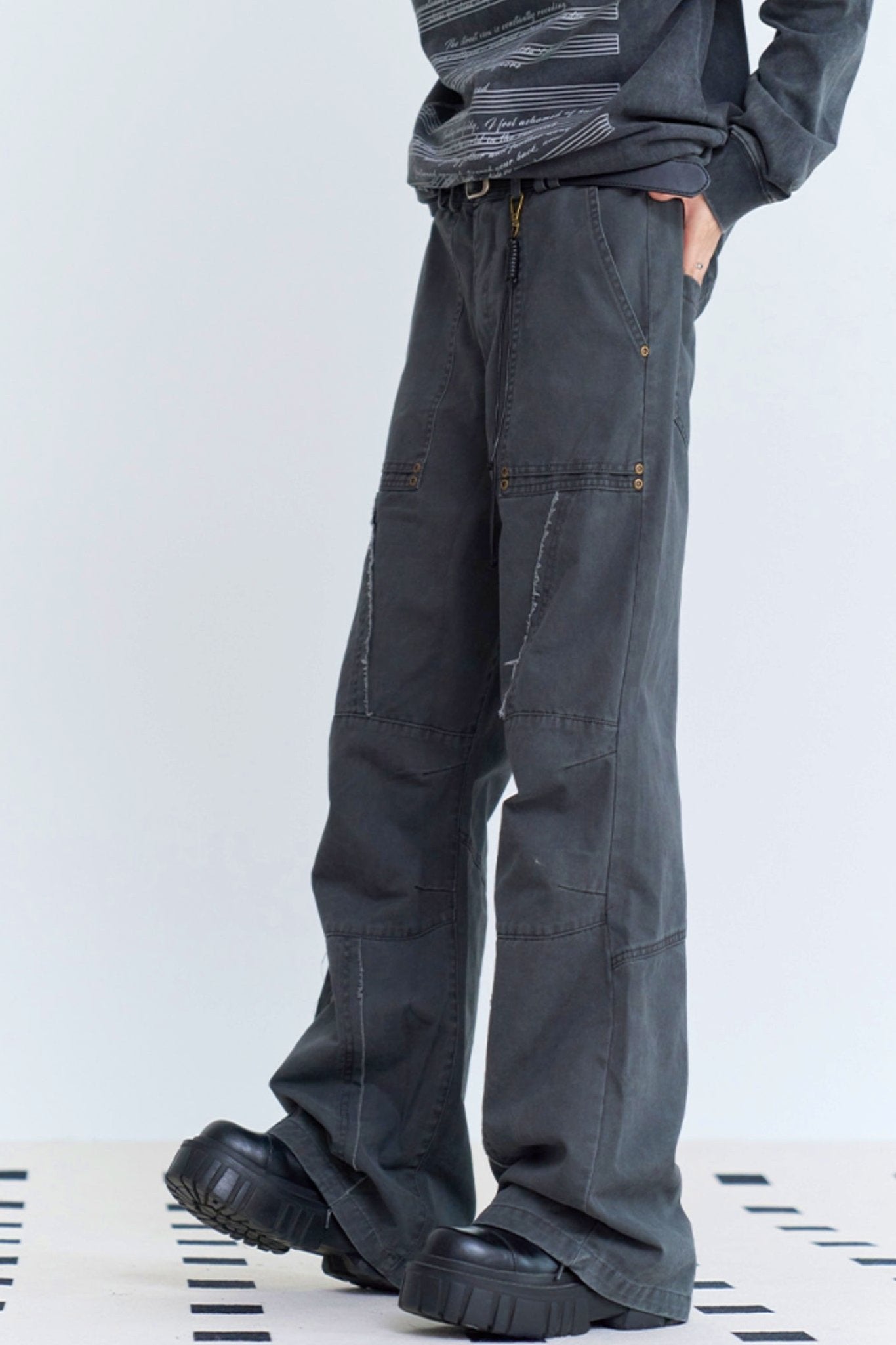 Cargo style straight jeans