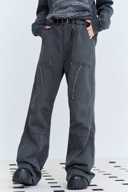 Cargo style straight jeans