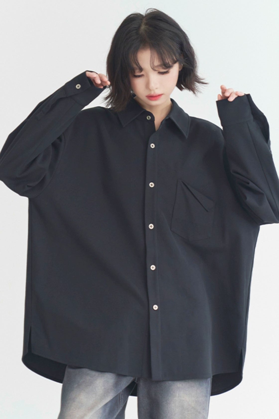 Solid Drepra Prolong Sleeve Shirt