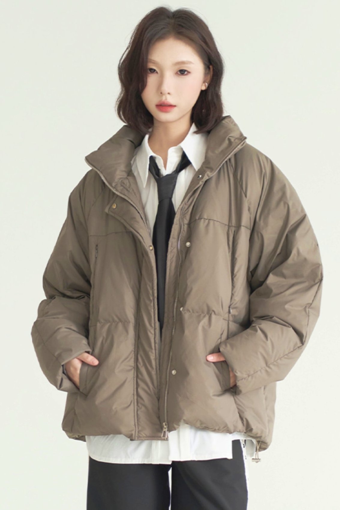 Real face color down jacket