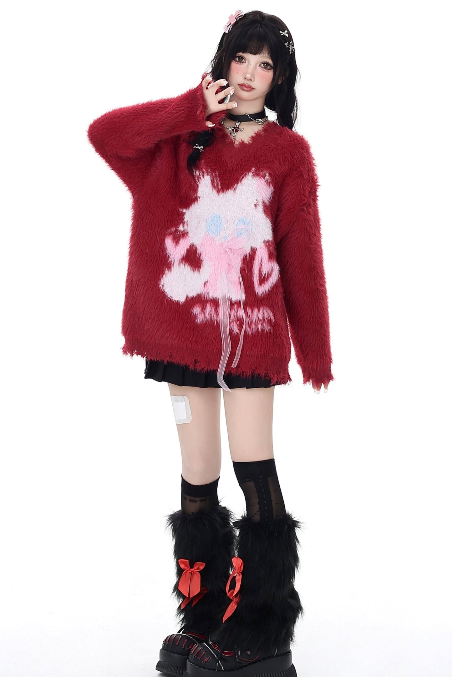 Plush Cat Soft Loose Knit Pullover Sweater