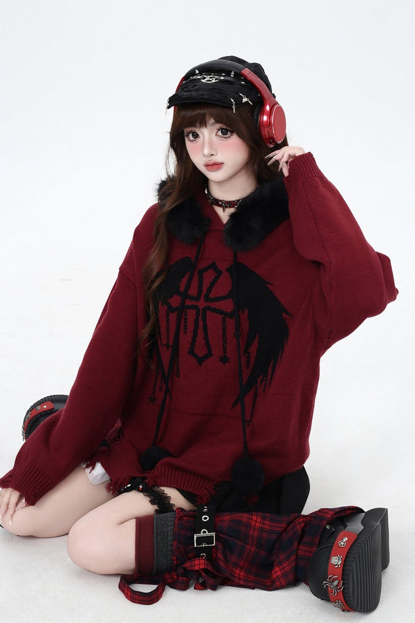 トワイライトレターファーカラーフーディー