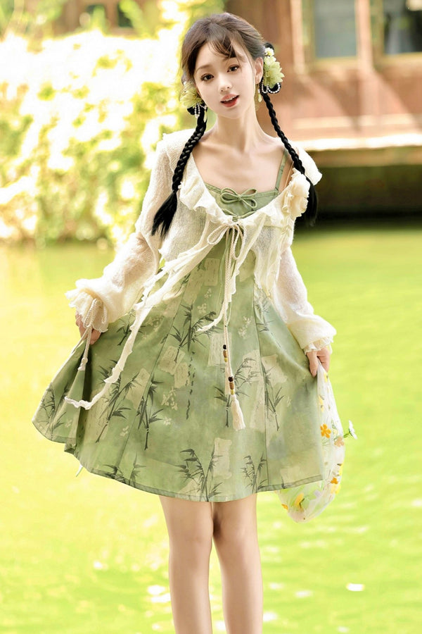 デイリーハンフースウィートカーディガン＋スリップドレス