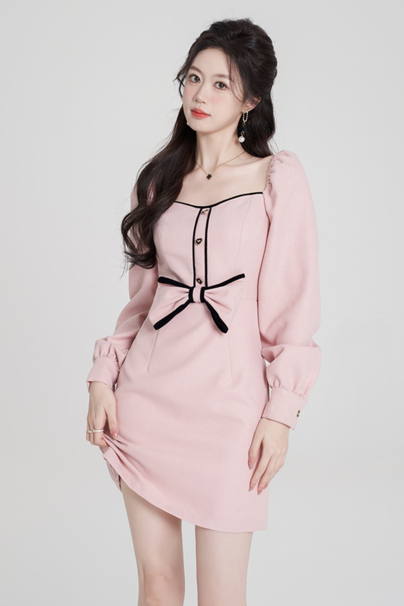 Pink Square Air Neck Bowlindress