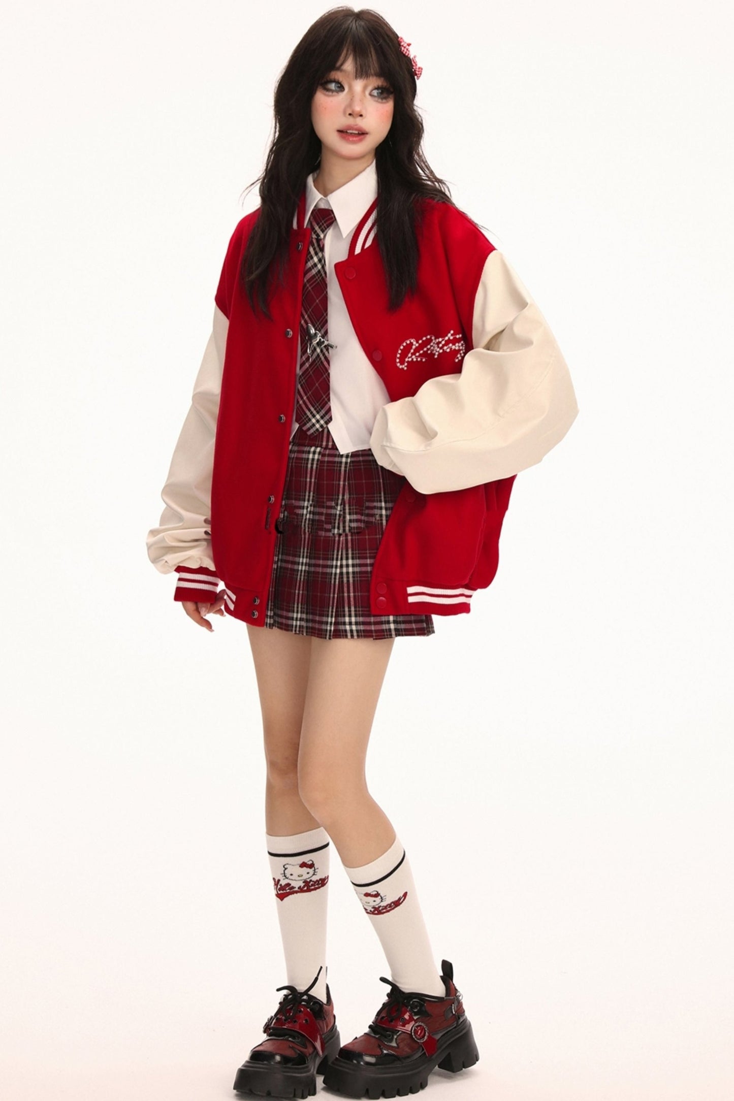 Pearl Embroiderie College Style Jacket