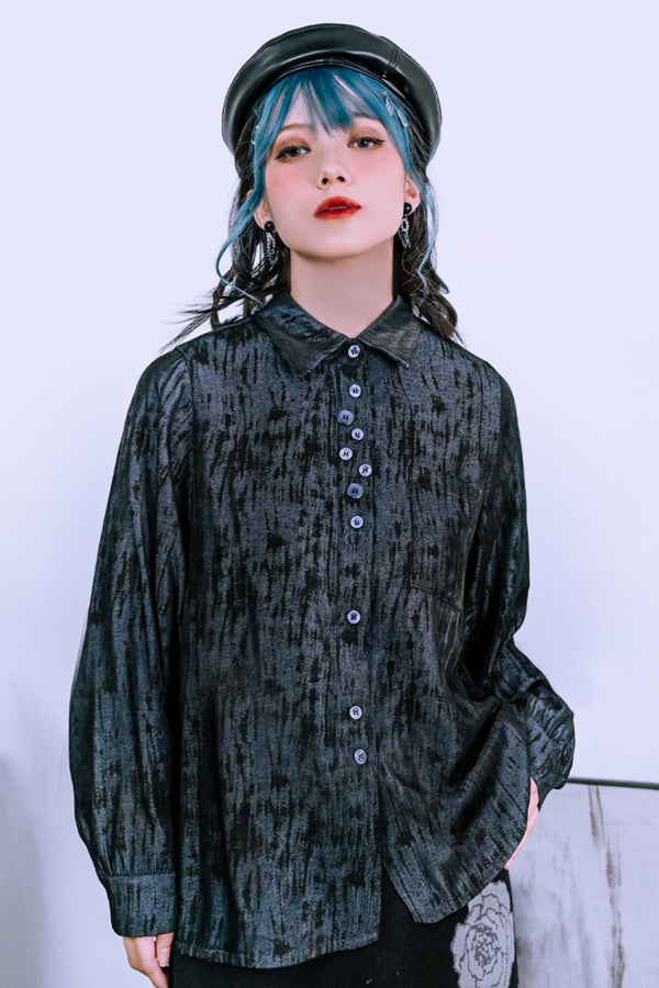 レトロマルチボタンロングスリーブシャツ