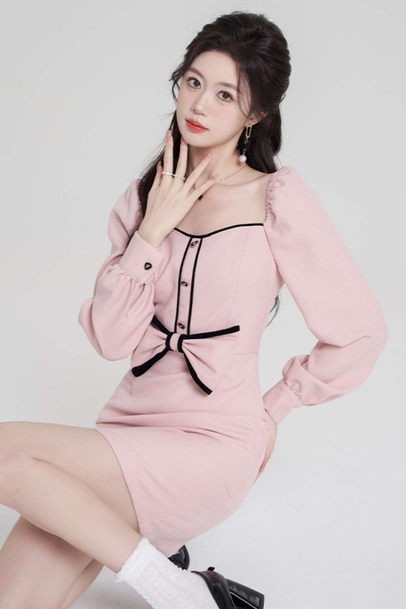 Pink Square Air Neck Bowlindress