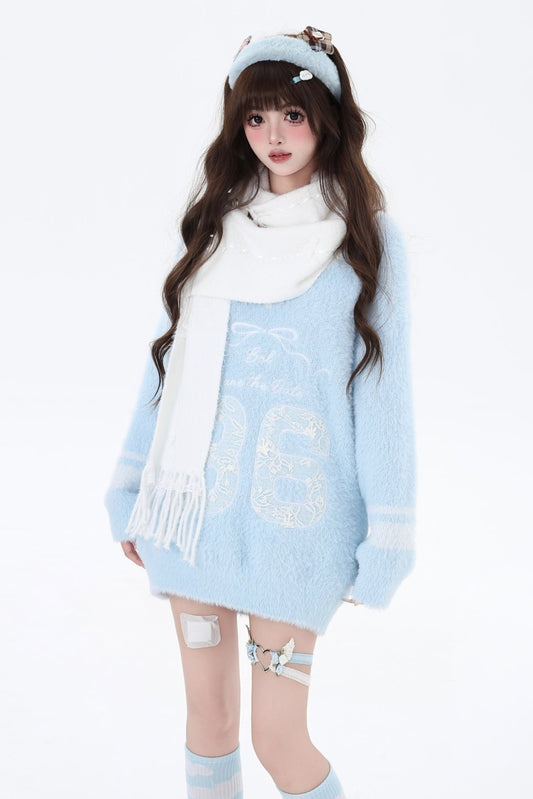 Soft Retro Mohair Pullover Sweatshirt