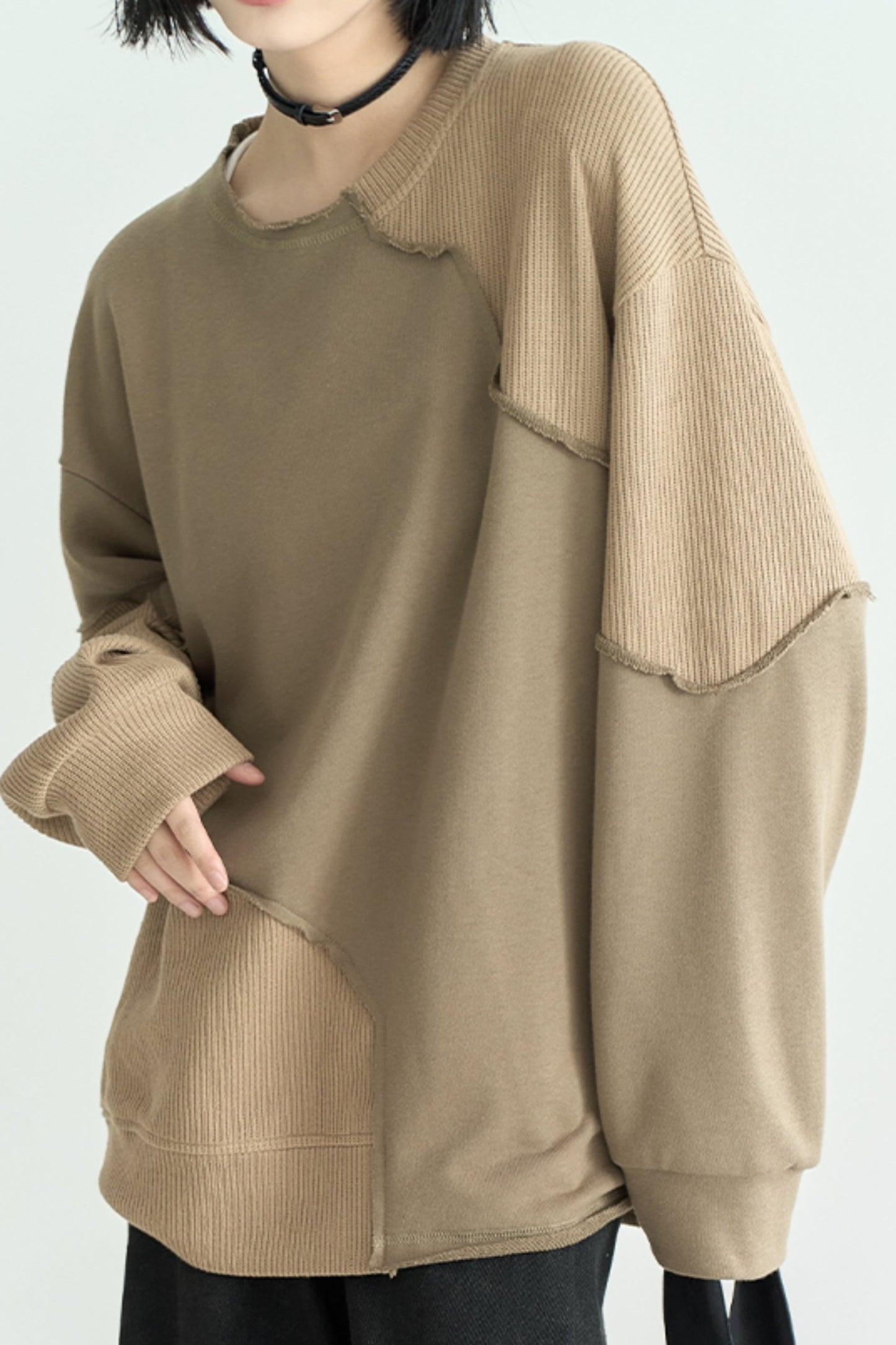 Loose Casual Contrast Pullover