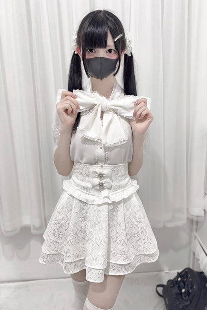 [Reserved product] High Waist Bow Waist Seal Skirt