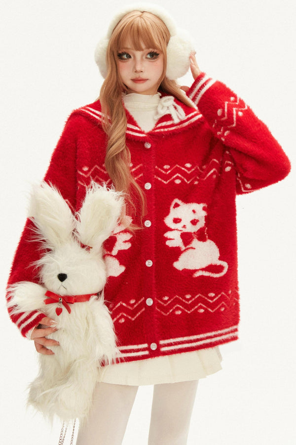 ガーリーセーラーオーバーカーディガン