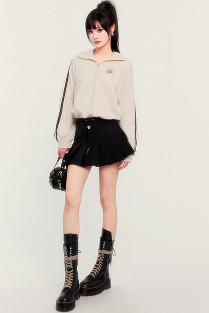 カジュアルツーピースプリーツドレス