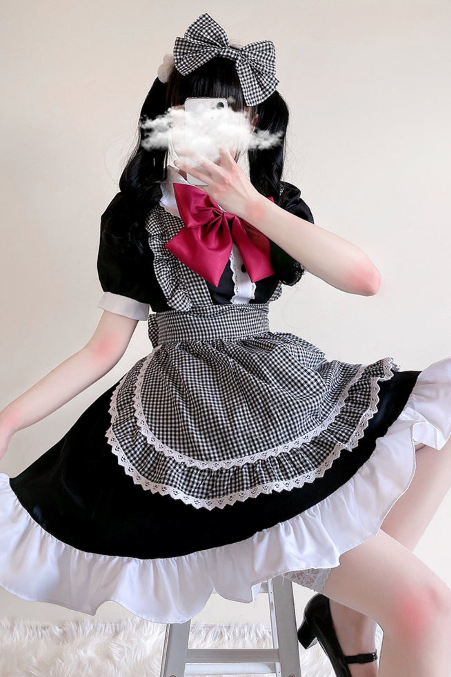 Two-dimensional Lolita Maid Tutu Dress Set