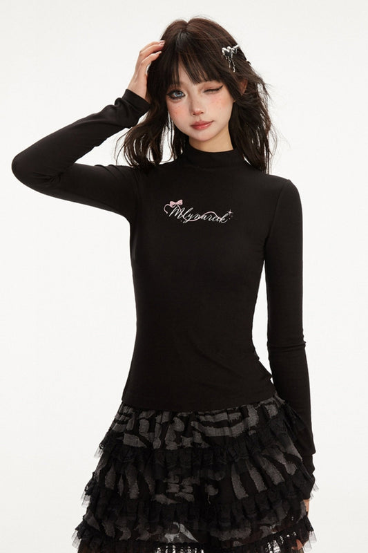 High Neck Black Limfit T -shirt