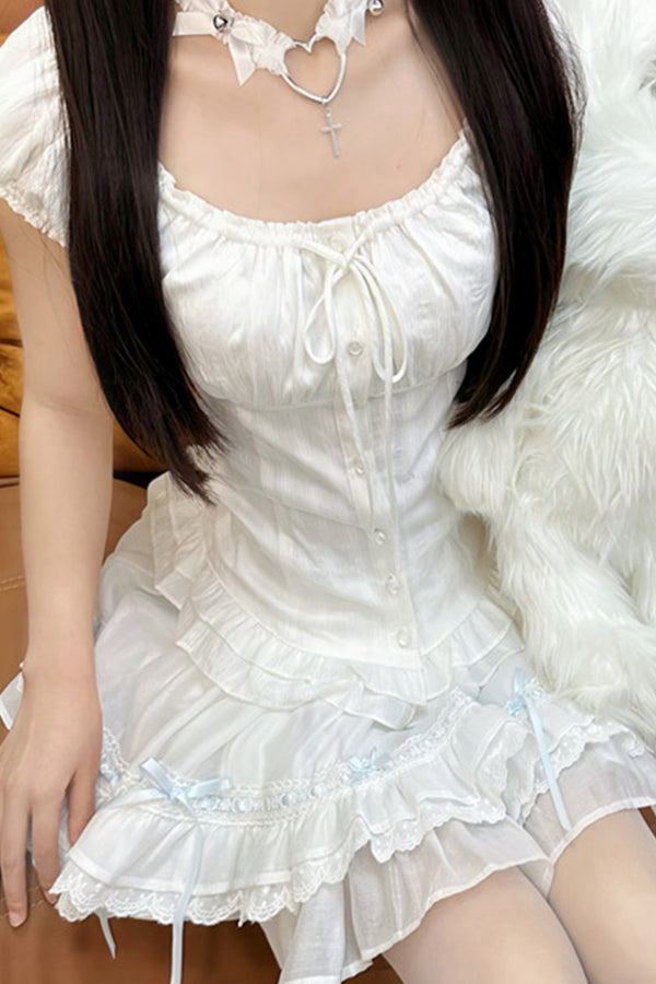 ヴィンテージワンショルダードールスカートセットアップ