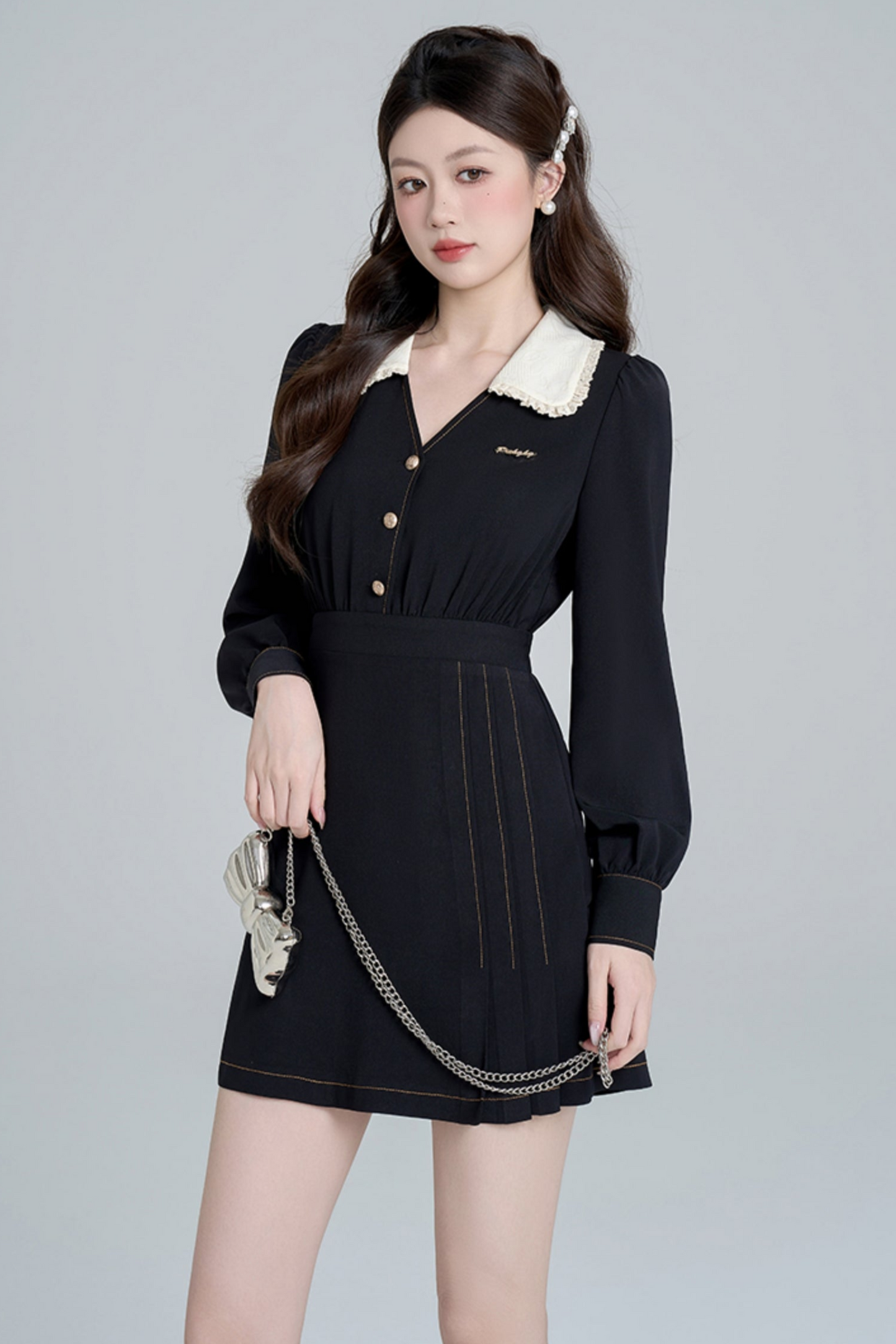 Temperamentary Black Doll Color Dress