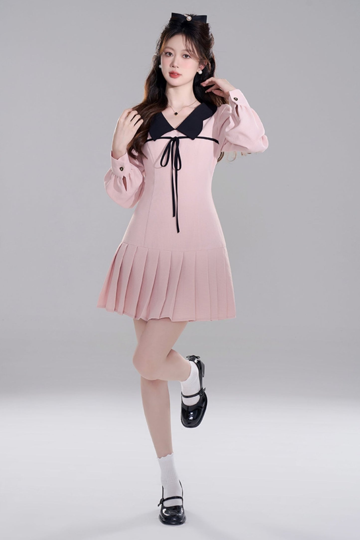 Pink doll Color Priet West Dress