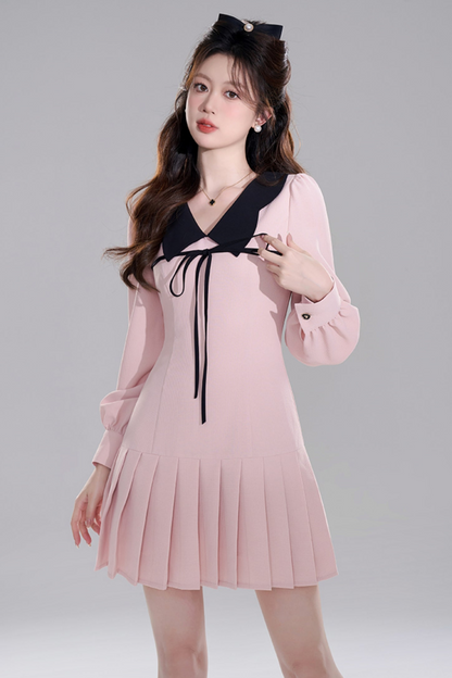 Pink doll Color Priet West Dress