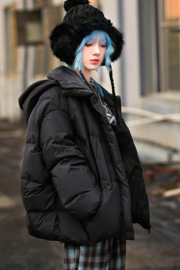 Stand collar white down coat