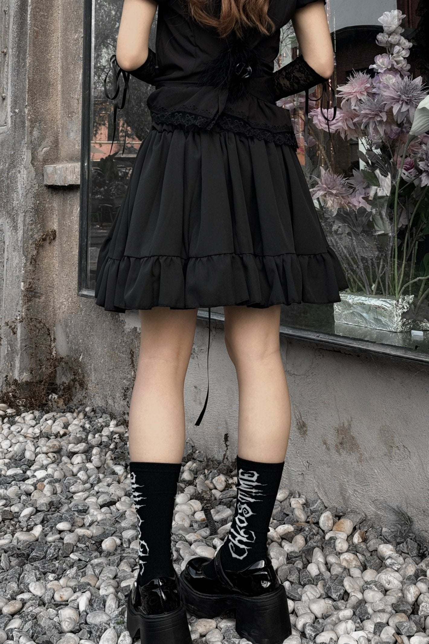 Dark Gothic High Waist Puffy Skirt