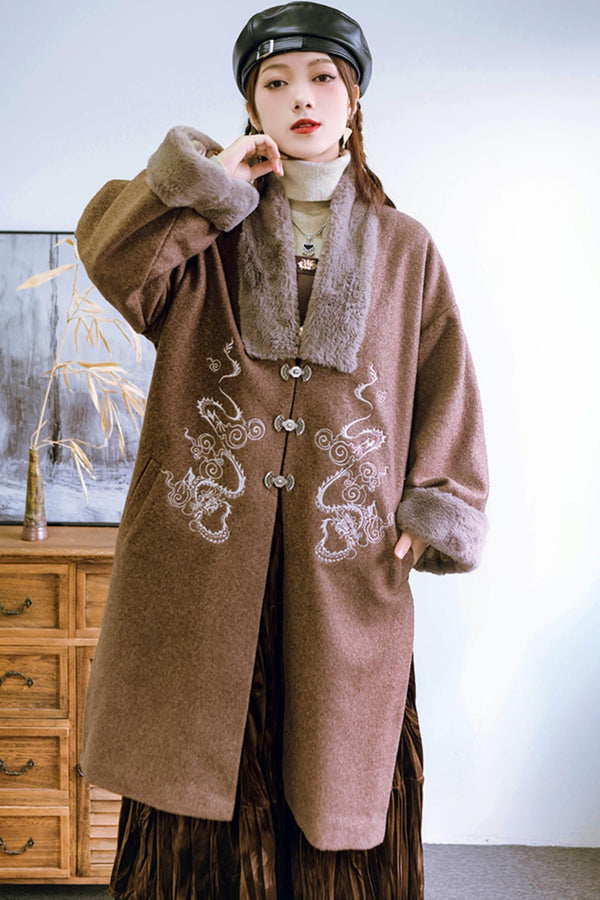 チャイニーズスタイルブラックツイードジャケット