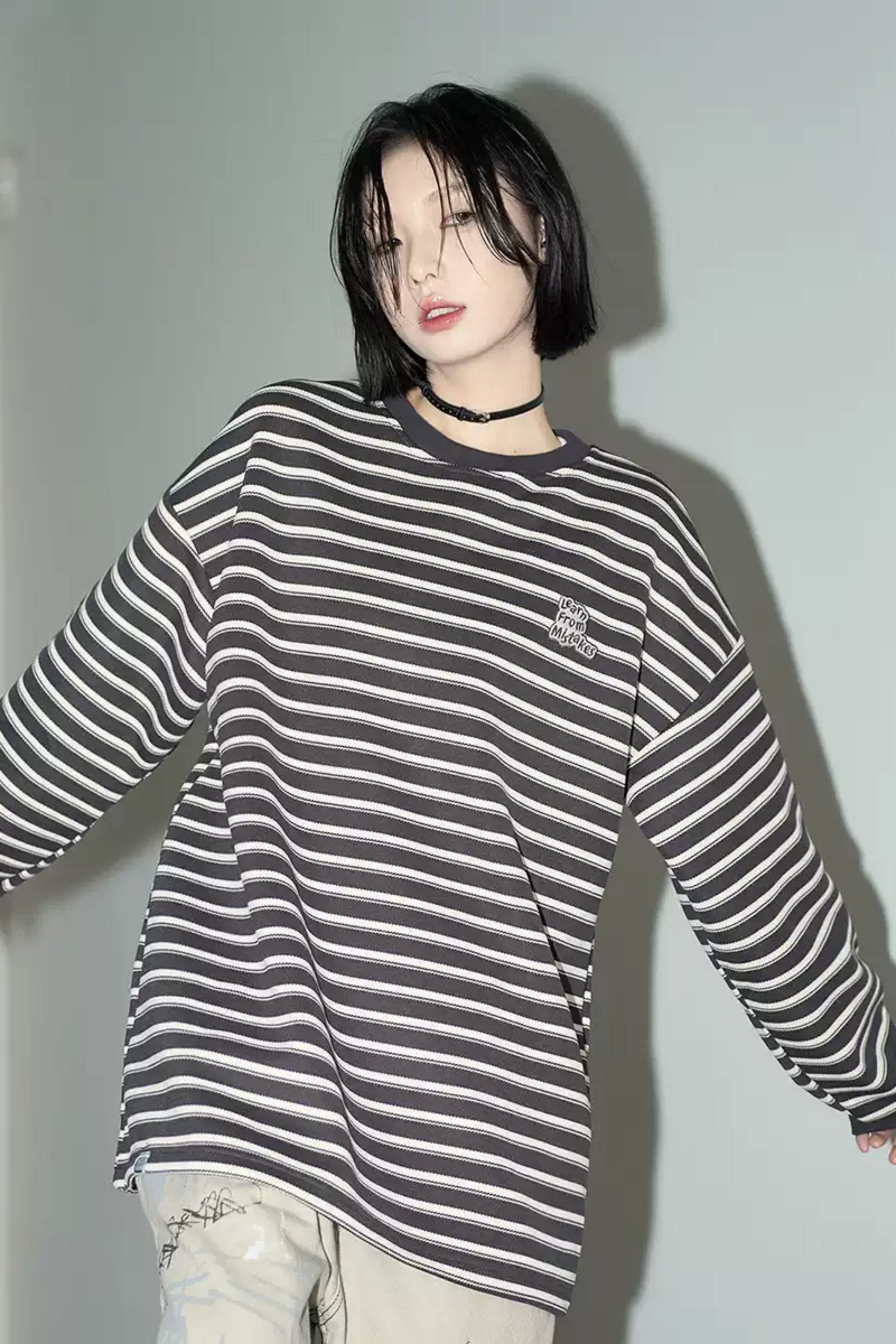 ennoy ブラック ストライプ ロングスリーブ Tシャツ M ストライプロングスリーブTシャツ – Belchic