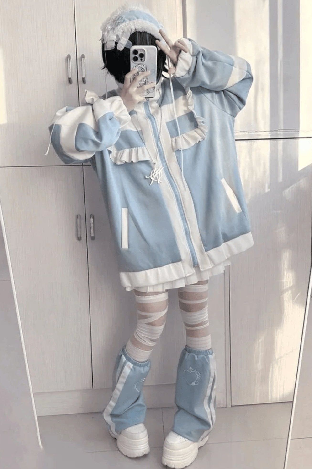 [Angel area👼] Loose Lolita College Jacket + Leg Warmers