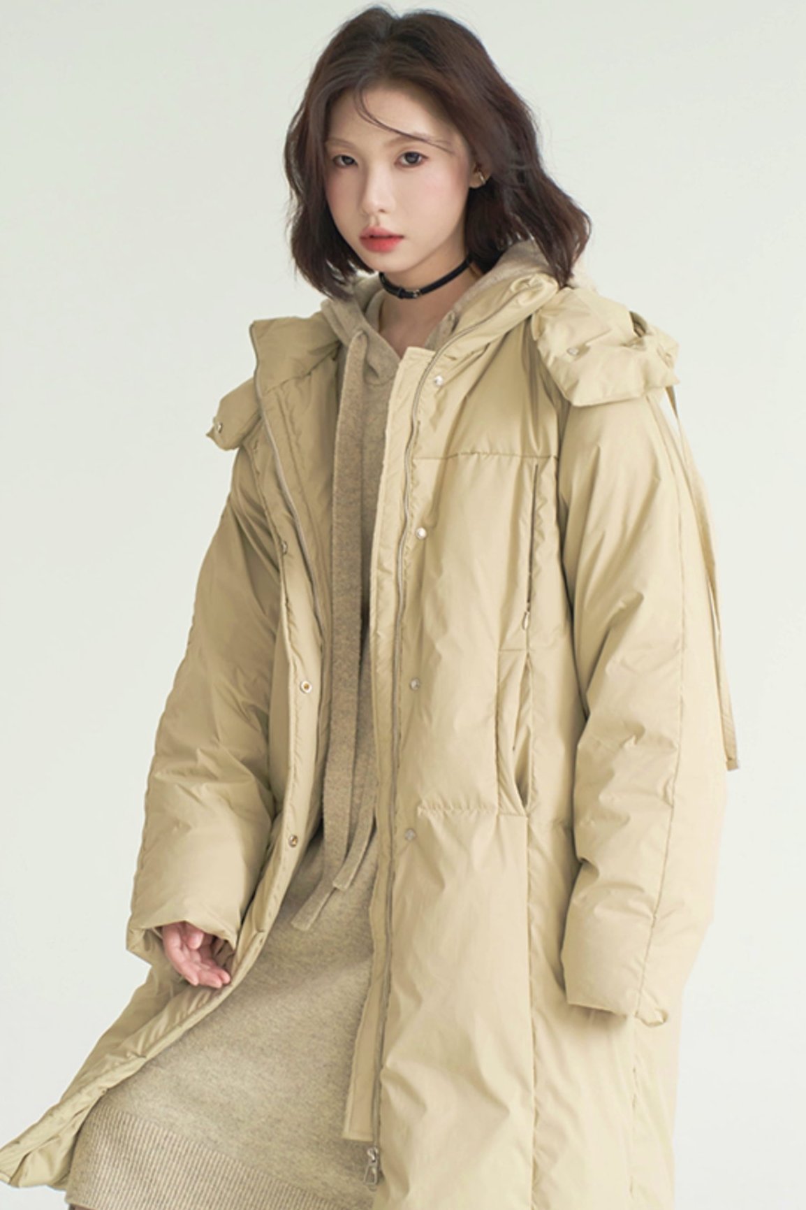 Real face color down jacket